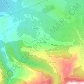 Carte topographique Aït Mendes, altitude, relief