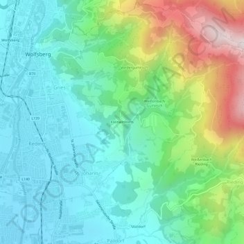 Carte topographique Kleinwinklern, altitude, relief