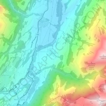 Carte topographique Lessoc, altitude, relief