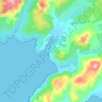 Carte topographique Tizzano, altitude, relief
