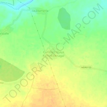 Carte topographique Cumbam Vijaya Ramireddinagar, altitude, relief