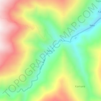 Carte topographique Nguzi, altitude, relief