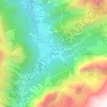 Carte topographique Dou des Ponts, altitude, relief