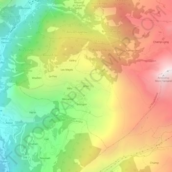 Carte topographique Artaz, altitude, relief