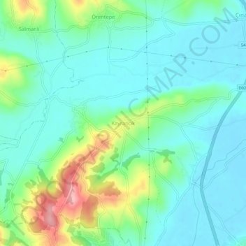 Carte topographique Kayrancık, altitude, relief