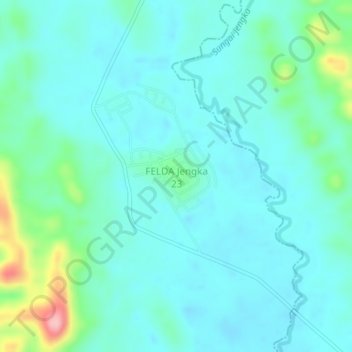 Carte topographique FELDA Jengka 23, altitude, relief