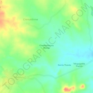Carte topographique Chapencheruvu Thanda, altitude, relief