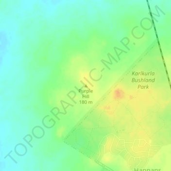 Carte topographique Purple Hill, altitude, relief