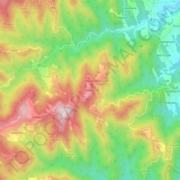 Carte topographique Masciù, altitude, relief