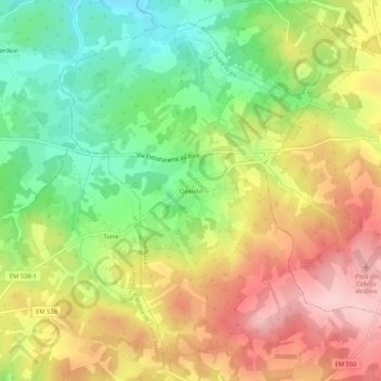 Carte topographique Ozendo, altitude, relief