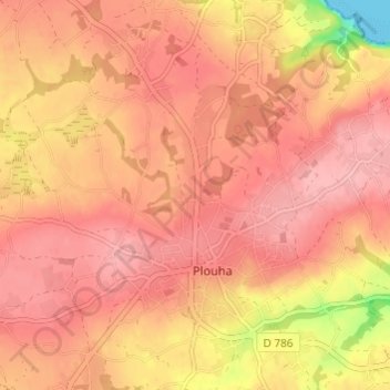 Carte topographique Kerlerot, altitude, relief