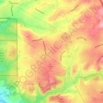 Carte topographique Ocean Hills, altitude, relief