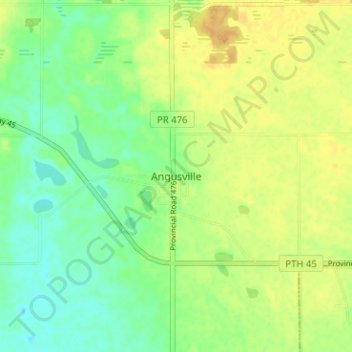 Carte topographique Angusville, altitude, relief