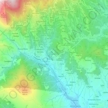 Carte topographique Nicoletto, altitude, relief