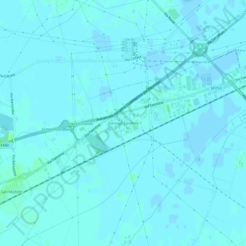 Carte topographique Fornace Zarattini, altitude, relief