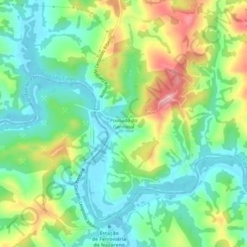 Carte topographique Povoado do Germinal, altitude, relief