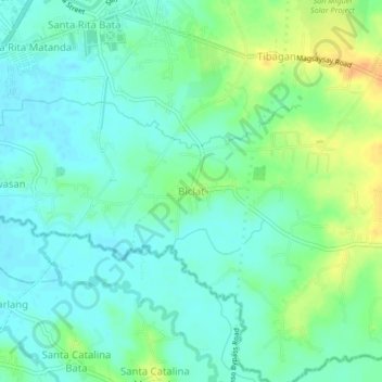 Carte topographique Biclat, altitude, relief