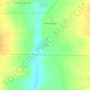Carte topographique Kouria, altitude, relief