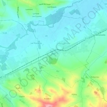 Carte topographique Bigot, altitude, relief