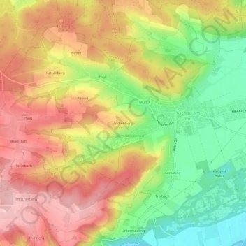 Carte topographique Tödtenberg, altitude, relief