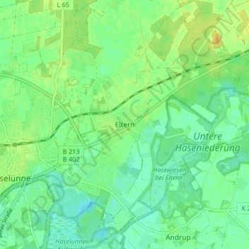 Carte topographique Eltern, altitude, relief