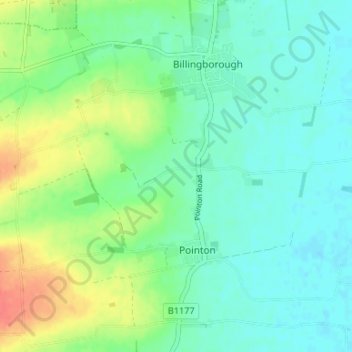 Carte topographique Sempringham, altitude, relief