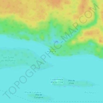 Carte topographique Manania, altitude, relief