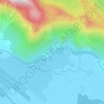 Carte topographique Dračevo, altitude, relief