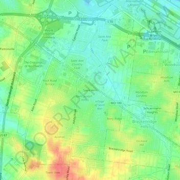 Carte topographique Saint Ann, altitude, relief