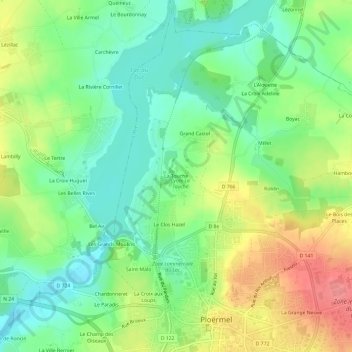 Carte topographique La Touche, altitude, relief