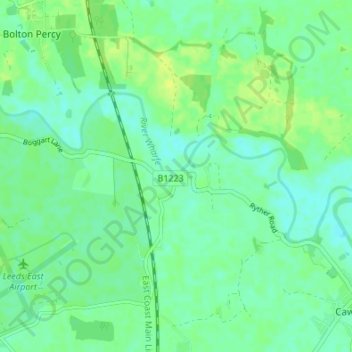 Carte topographique Ryther, altitude, relief