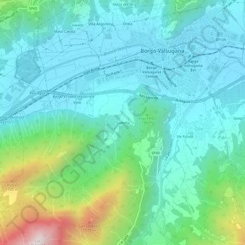 Carte topographique Stalletta, altitude, relief
