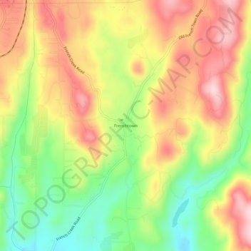 Carte topographique Frenchtown, altitude, relief