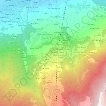 Carte topographique Gerdaz, altitude, relief