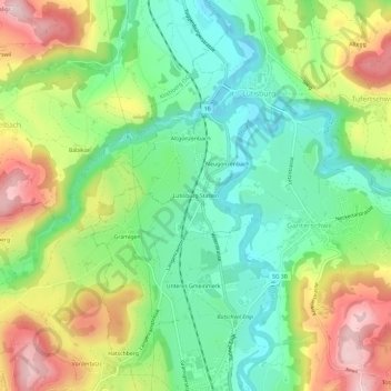 Carte topographique Lütisburg Station, altitude, relief