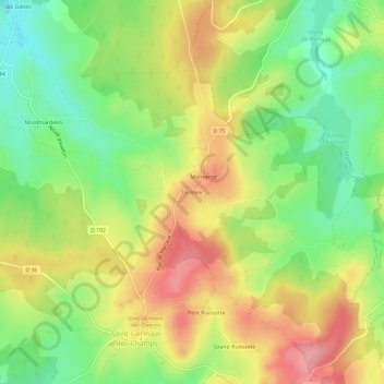 Carte topographique Le Meix, altitude, relief