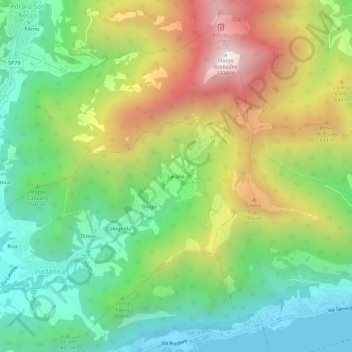 Carte topographique Lerano, altitude, relief