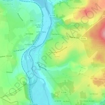 Carte topographique Les Combles, altitude, relief