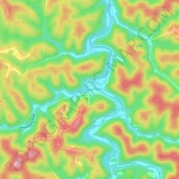 Carte topographique Tristan, altitude, relief