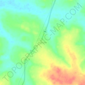 Carte topographique Kamalo, altitude, relief