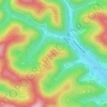 Carte topographique Prestenberg, altitude, relief