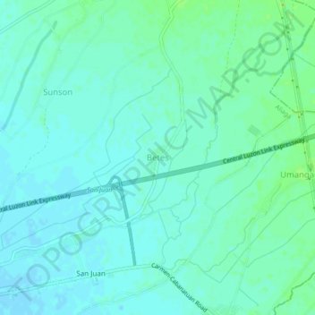 Carte topographique Betes, altitude, relief