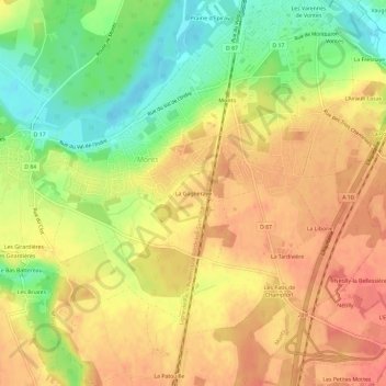 Carte topographique La Gagneraye, altitude, relief