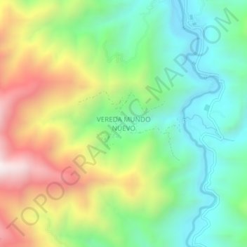 Carte topographique VEREDA MUNDO NUEVO, altitude, relief