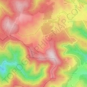 Carte topographique Chiffre, altitude, relief