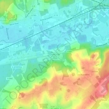 Carte topographique La Belle Inutile, altitude, relief