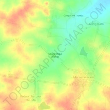 Carte topographique Kavalonibavi Thanda, altitude, relief