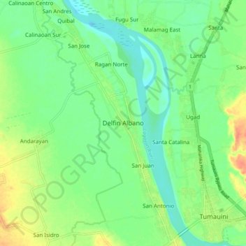 Carte topographique Delfin Albano, altitude, relief