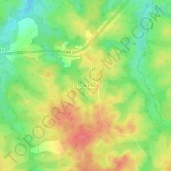 Carte topographique Etoundou I, altitude, relief