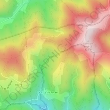 Carte topographique Fontreyde, altitude, relief